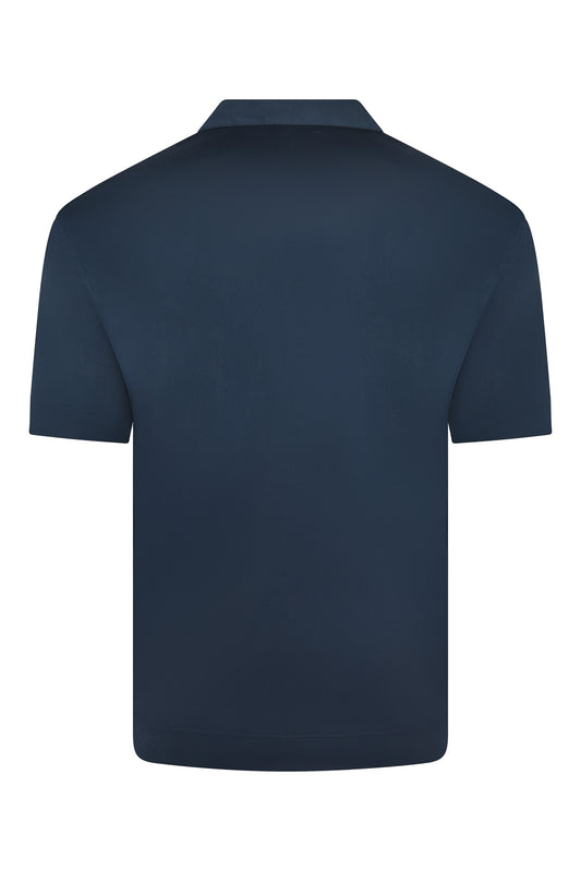 Zattura Relaxed Fit Short Sleeve Cuban Shirt (Navy)