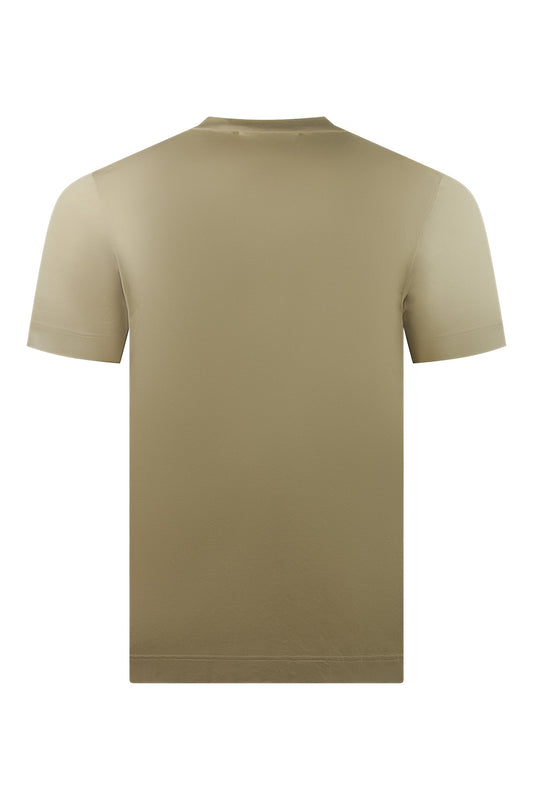 Zattura Supima Cotton Short Sleeve High Collar T-shirt (Sand)