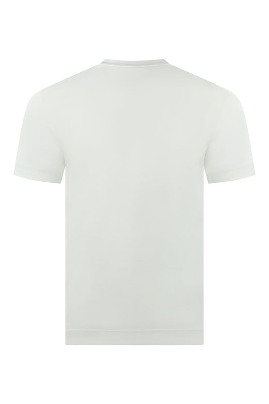 Zattura Supima Cotton Short Sleeve High Collar T-shirt (White)