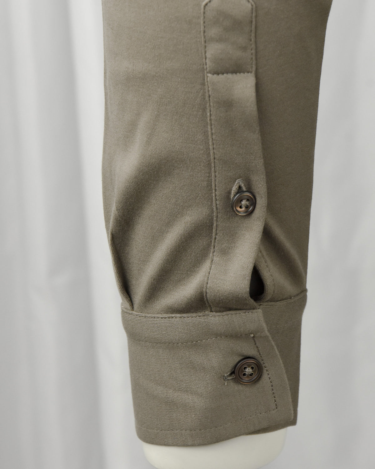 Zattura Supima Cotton Long Sleeve Zip Polo (Taupe)