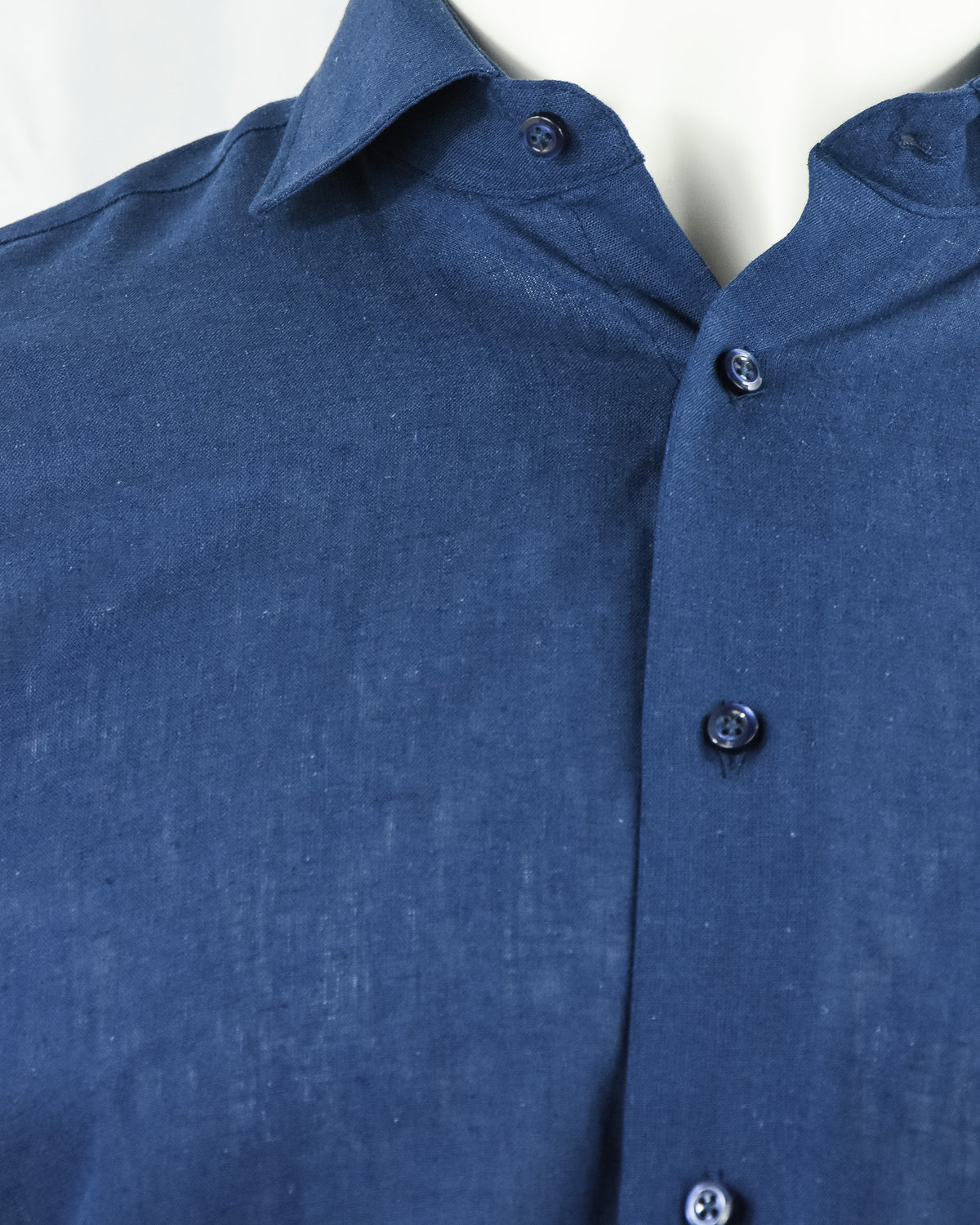 Zattura Cotton & Linen Long Sleeve Shirt (Blue)