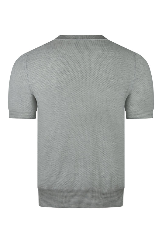 Zattura Textured Knit Short Sleeve T-Shirt (Grey)