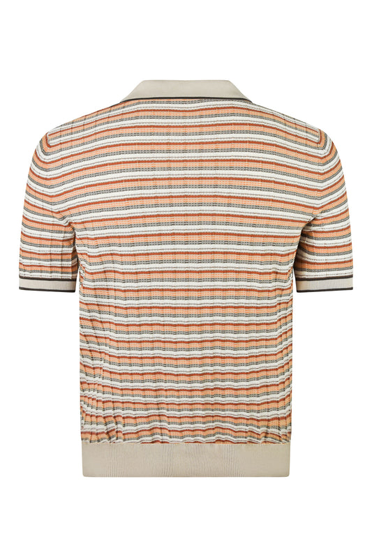 Zattura Petra Open Collar Polo (Chantilly White)