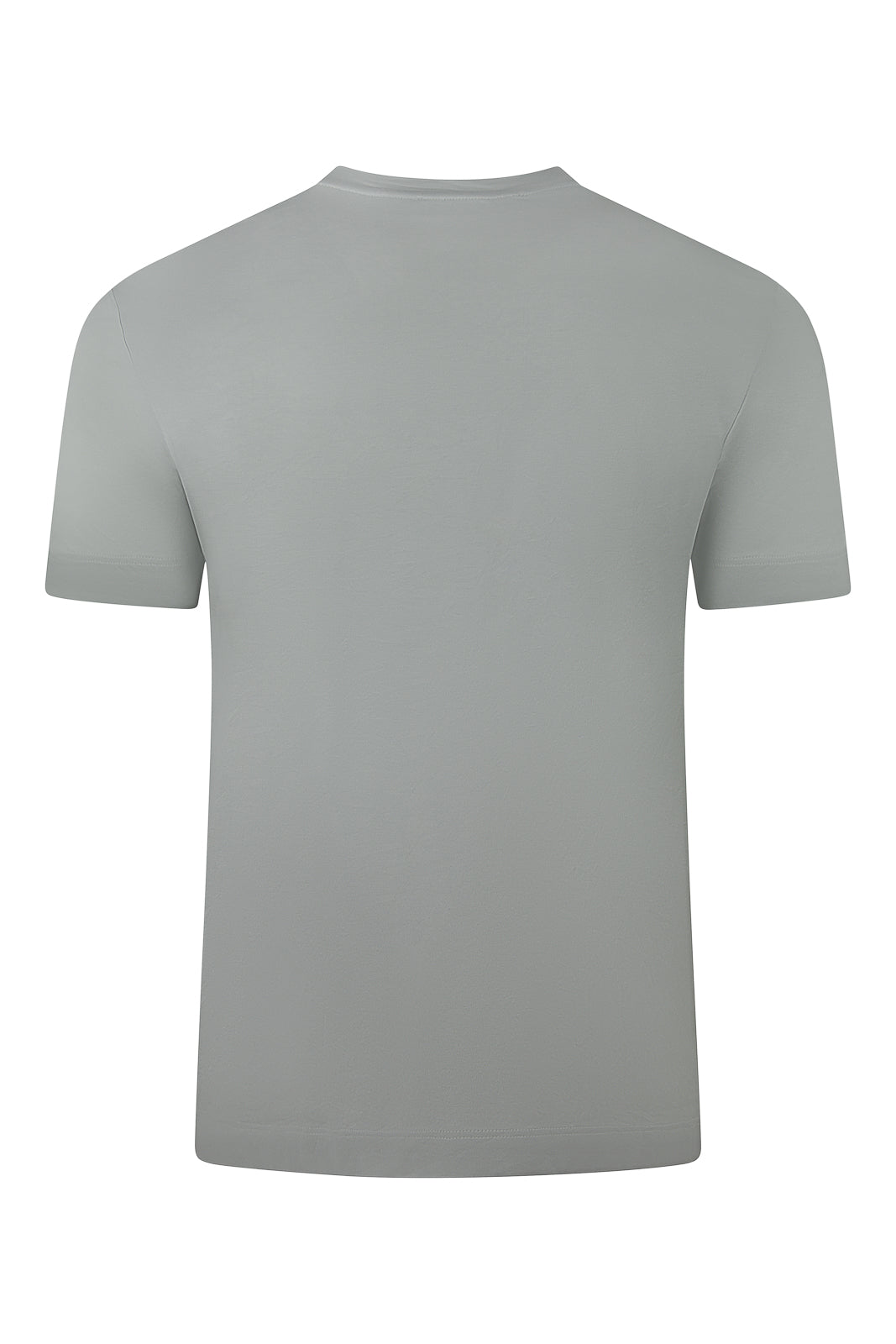 Zattura High Collar Short Sleeve Supima Cotton T-Shirt (Grey)