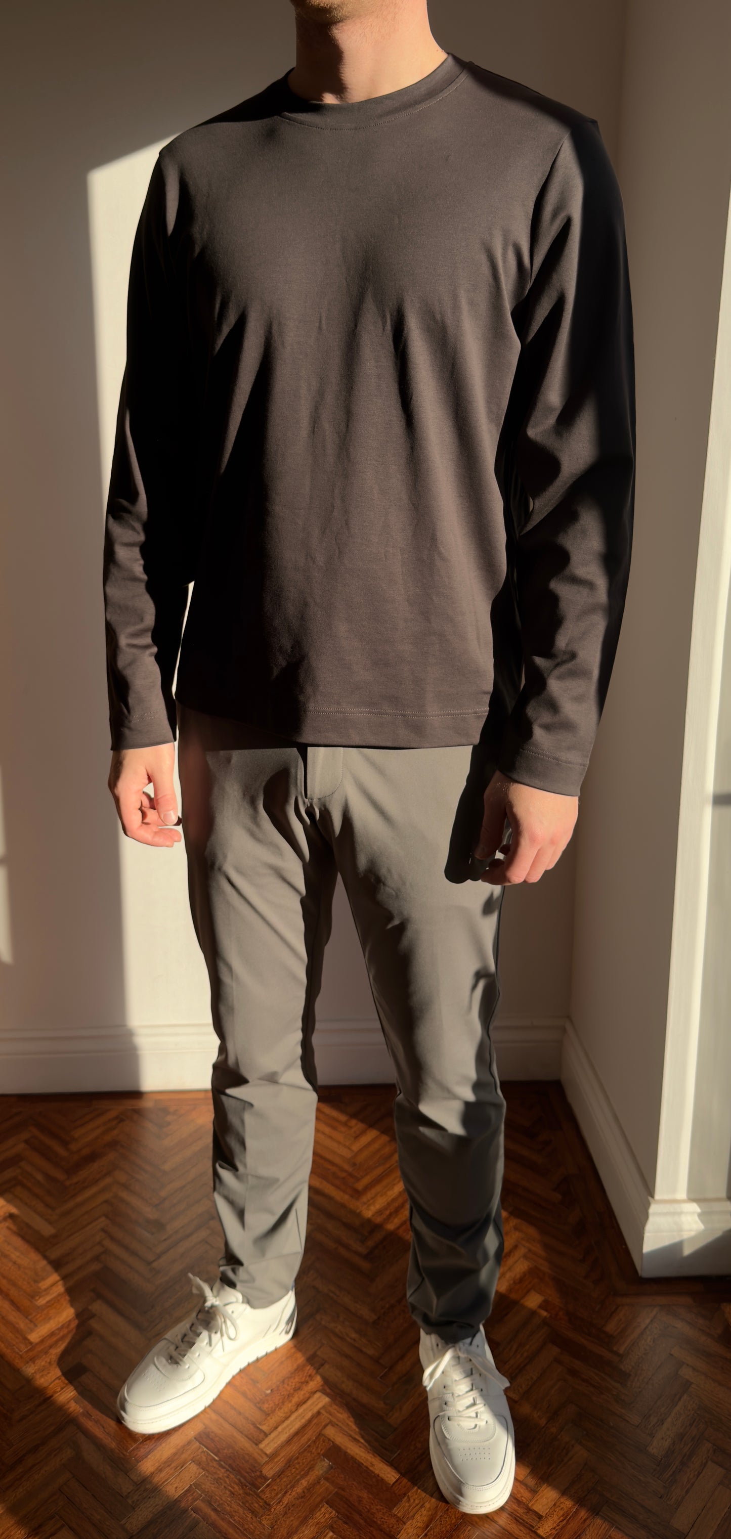 Long Sleeve Supima Cotton T-Shirt (Brown)