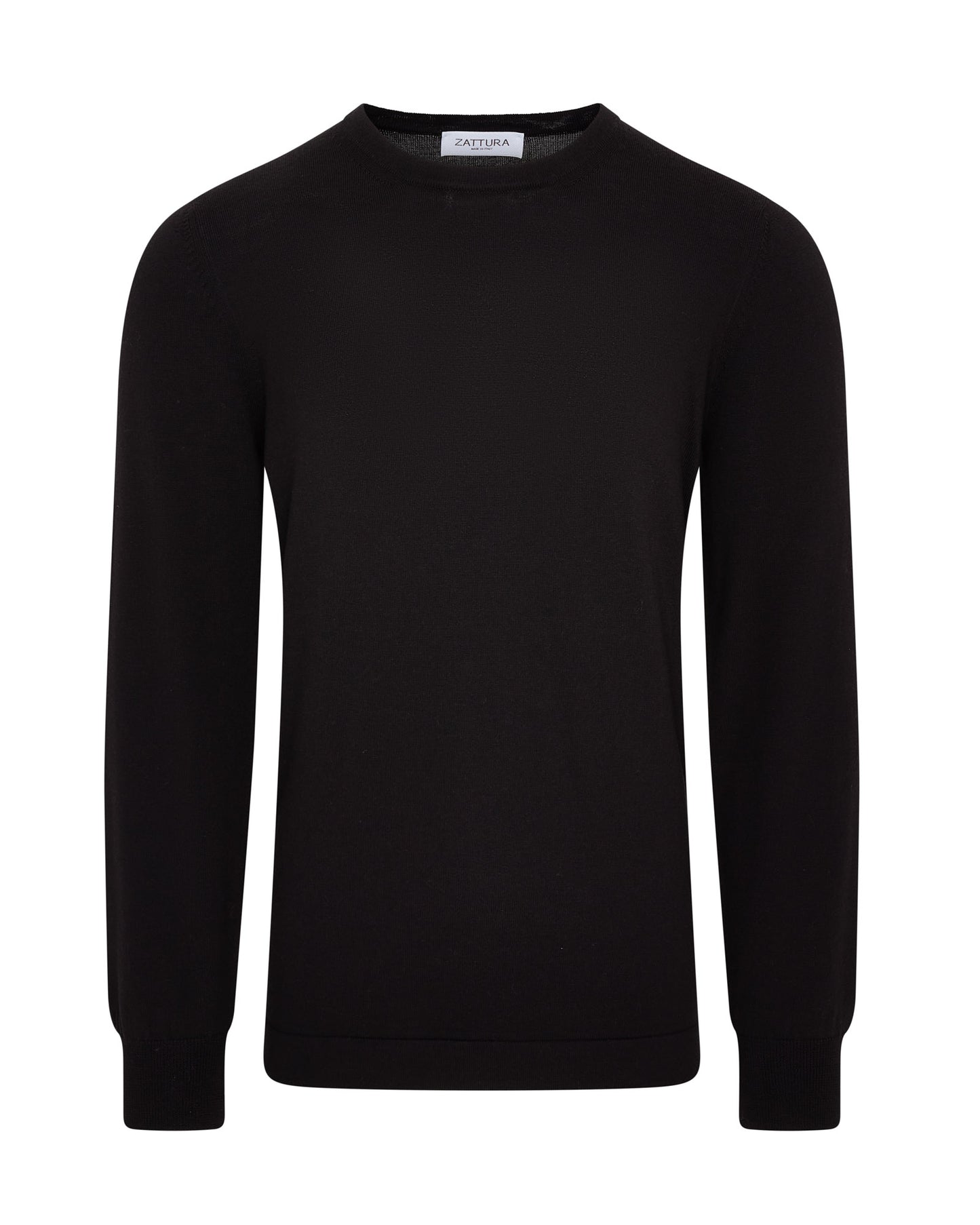 Travel Wool Crew Neck Knit (Black)