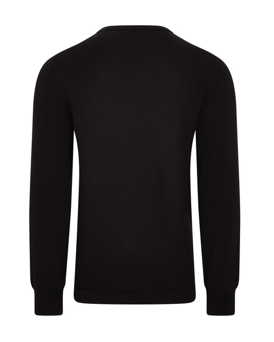 Travel Wool Crew Neck Knit (Black)