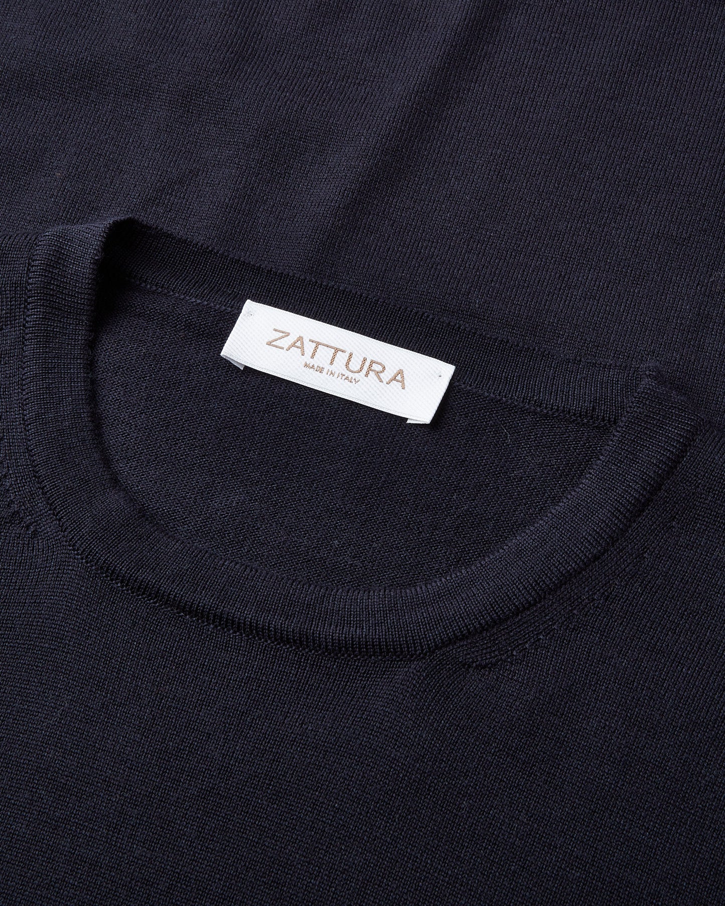 Travel Wool Crew Neck Knit (Navy)