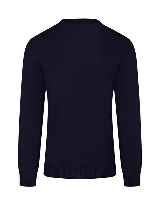 Tech Wool Crew Neck Long Sleeve Jumper (Navy)
