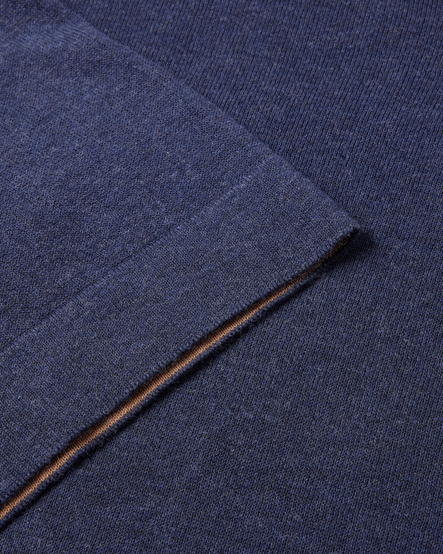 Knitted Short Sleeve Contrast Lined Button Polo (Neutro Blue)