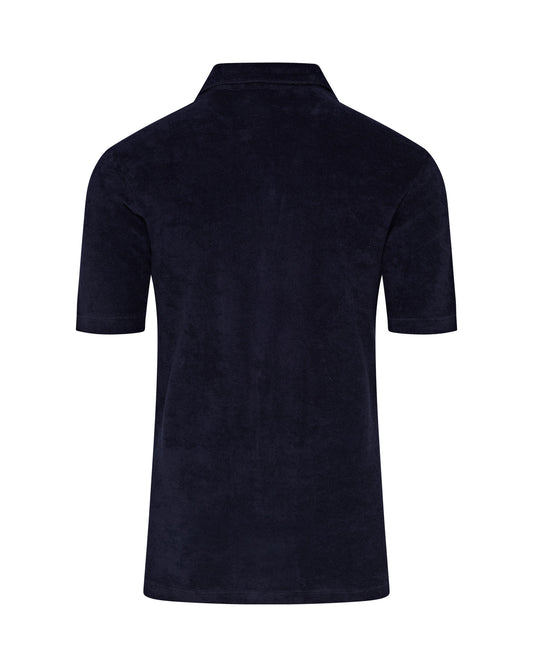 Terry Towelling Short Sleeve Shirt (Navy)