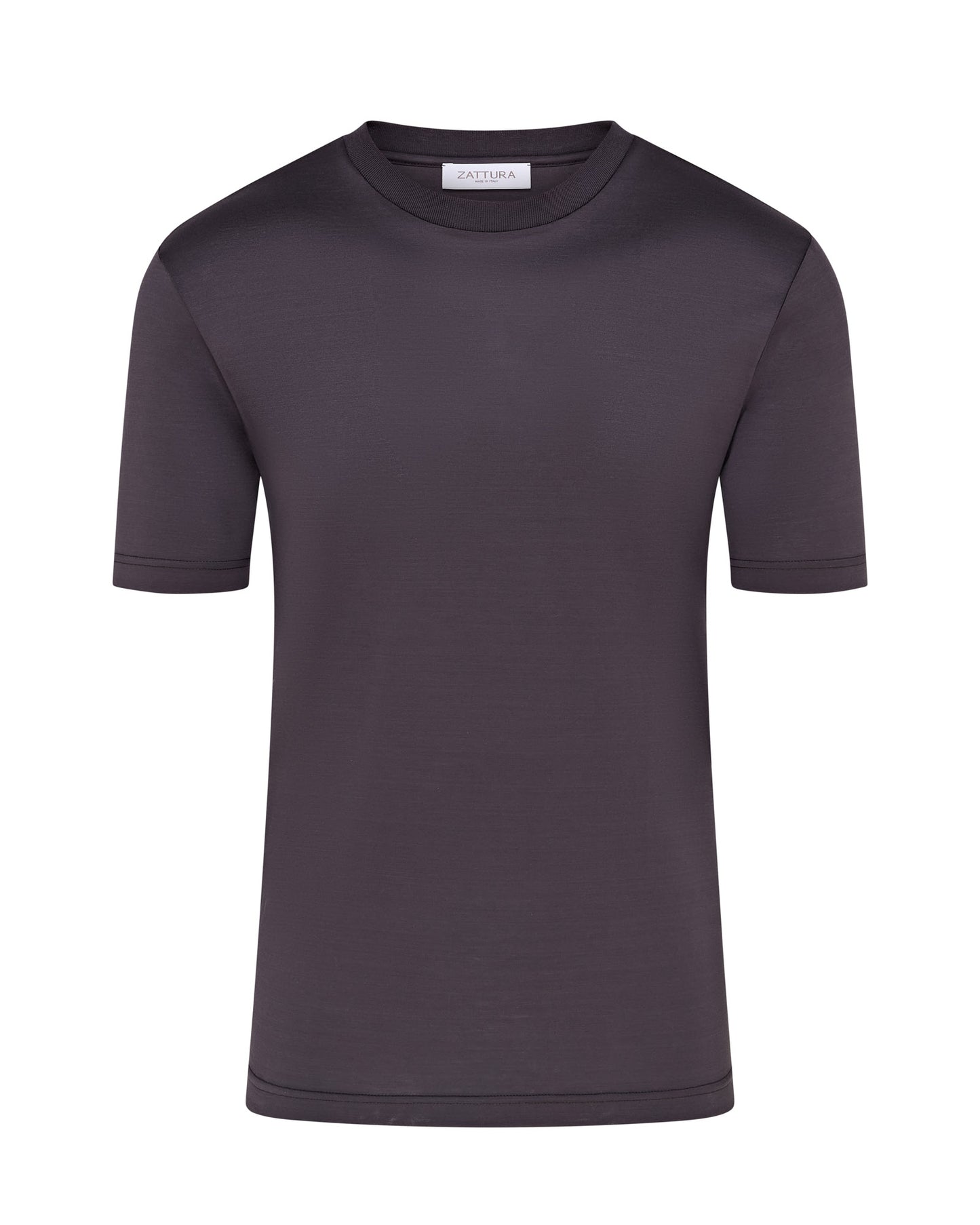 High Collar Short Sleeve Mercerised T-shirt (Carbon)