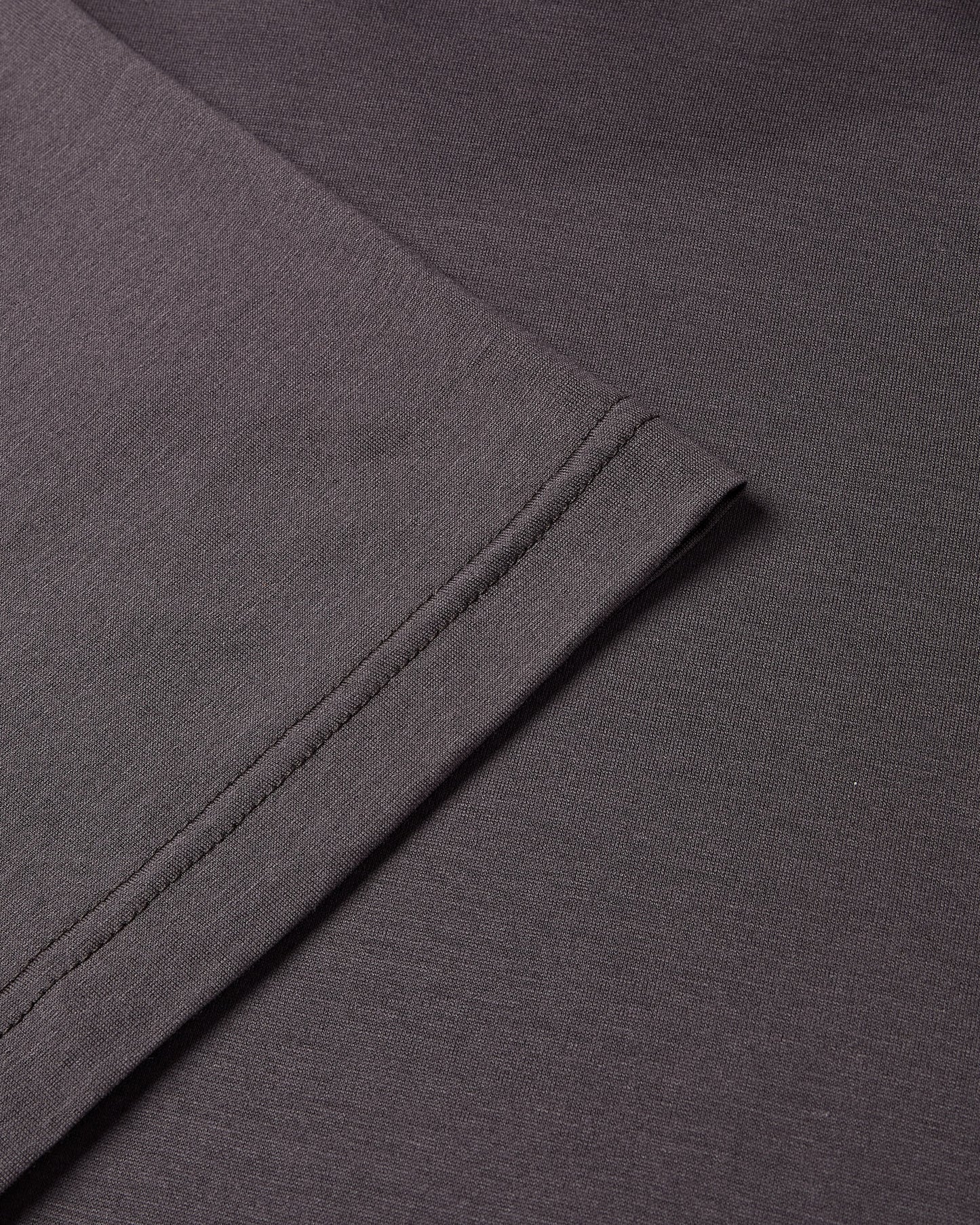 High Collar Short Sleeve Mercerised T-shirt (Carbon)