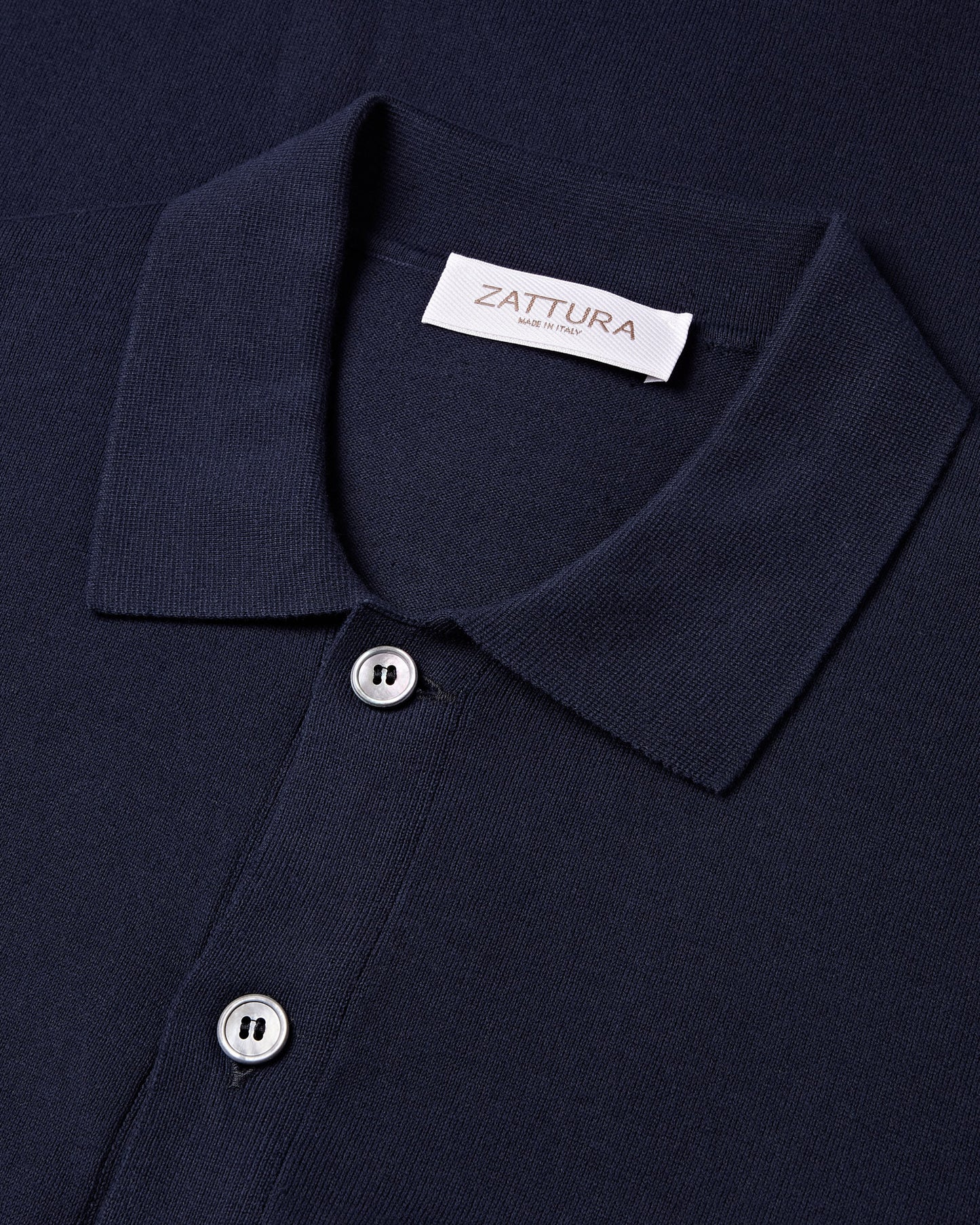 Knitted Button Up Shirt (Navy)