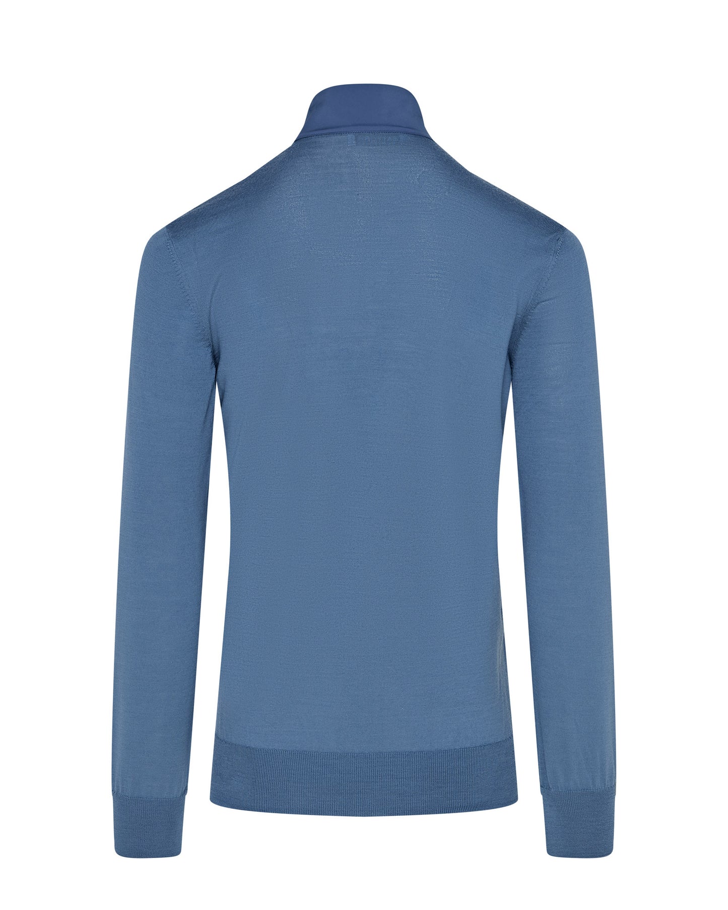 Tech & Knitted Full Zip Lightweight Jacket (Petrol Blue)