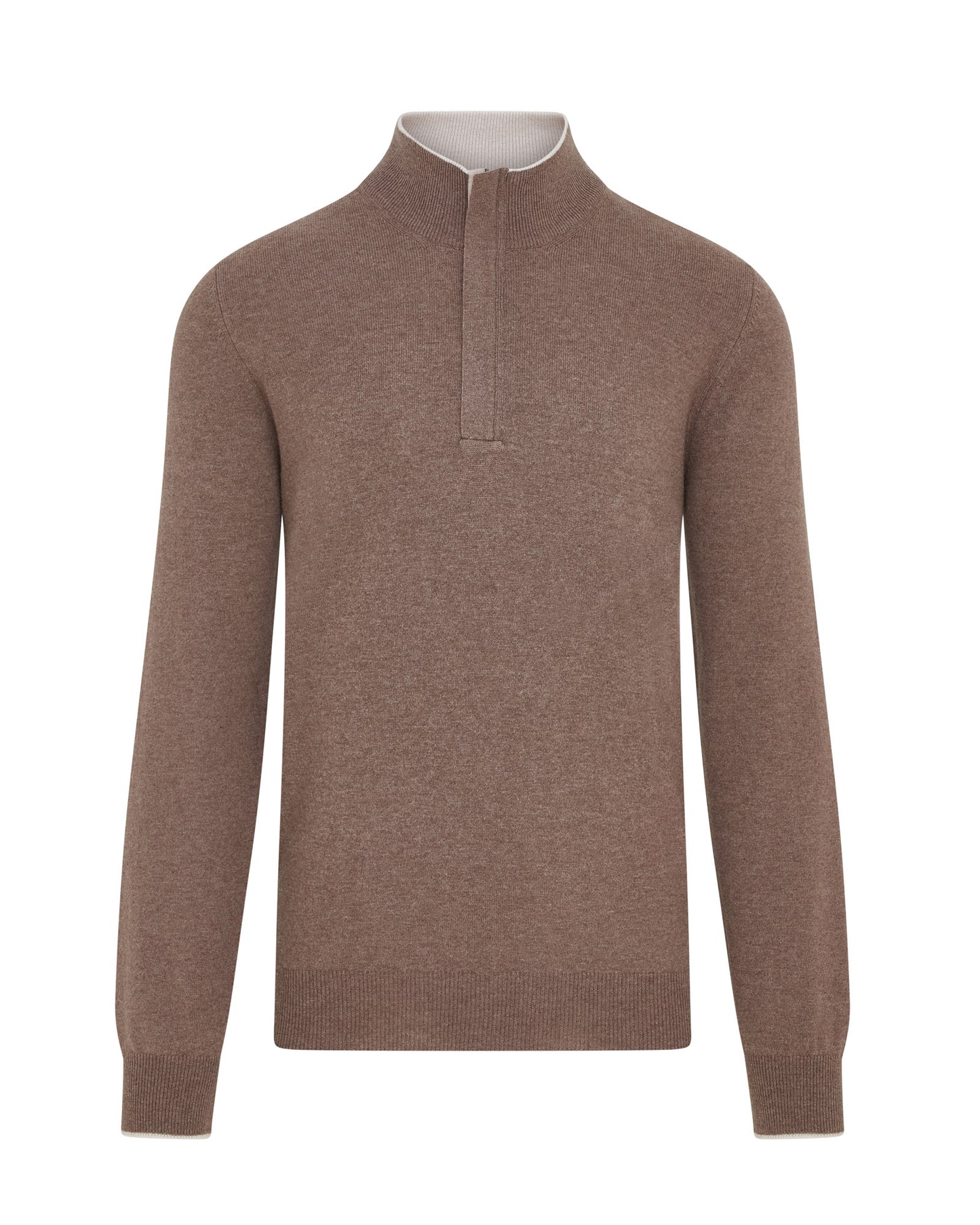 Concealed Quarter Zip Jumper (Light Brown)