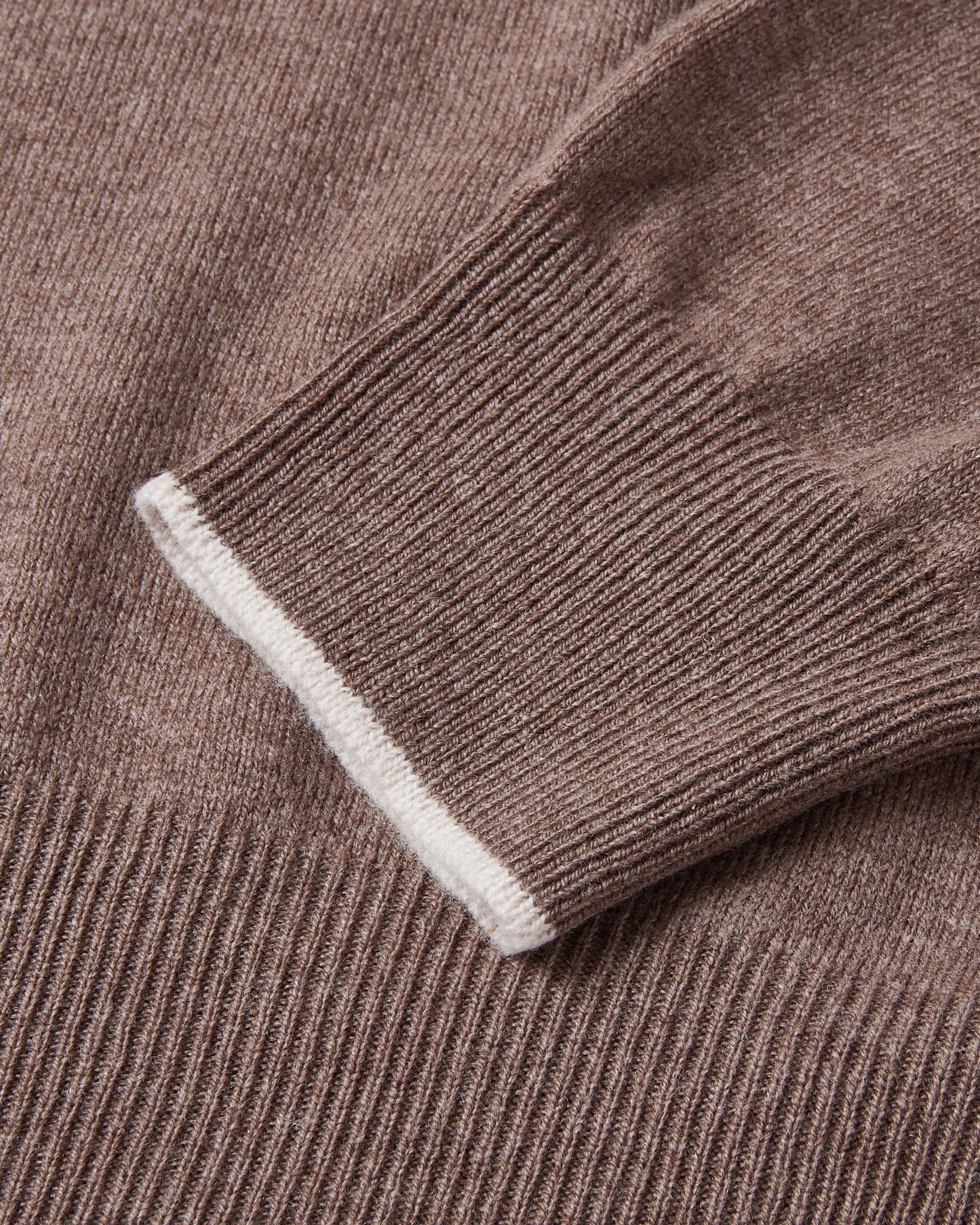 Concealed Quarter Zip Jumper (Light Brown)