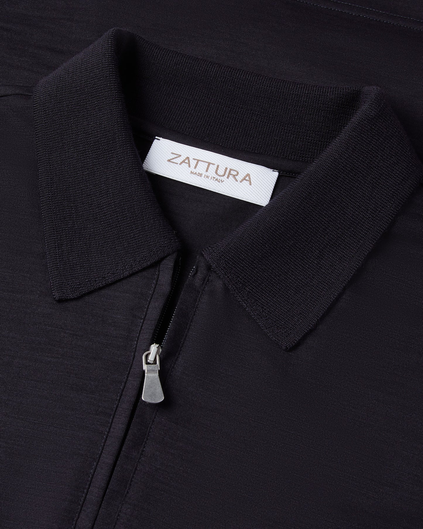 Long Sleeve Techwool Zip Polo (Navy)