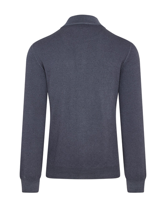 Full Zip Garment Dyed Cardigan (Charcoal)