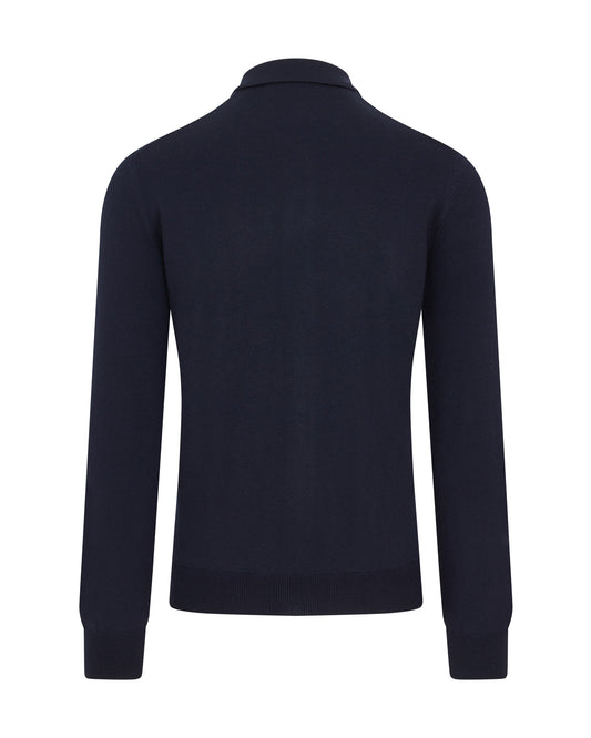 Zip Wool Overshirt (Navy)