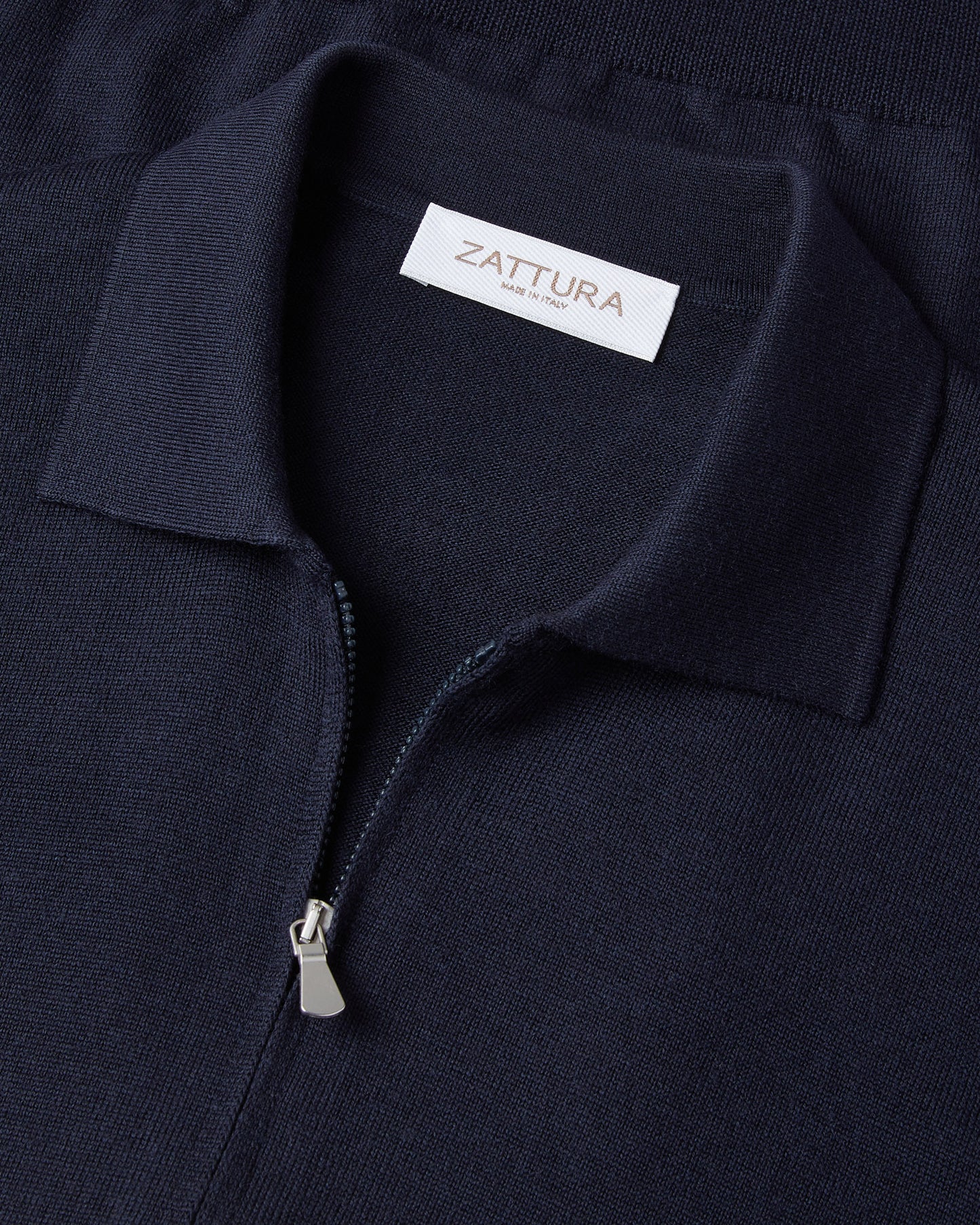 Zip Wool Overshirt (Navy)