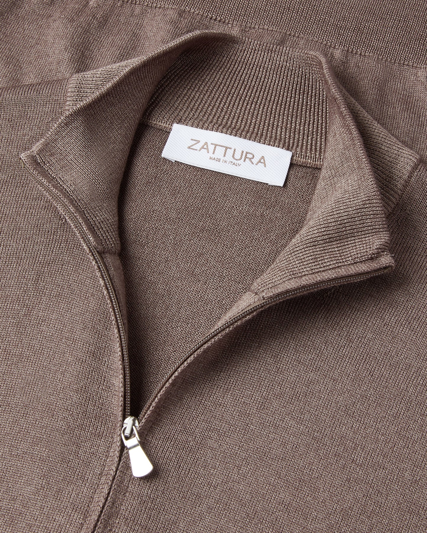 Full Zip Garment Dyed Cardigan (Taupe Brown)