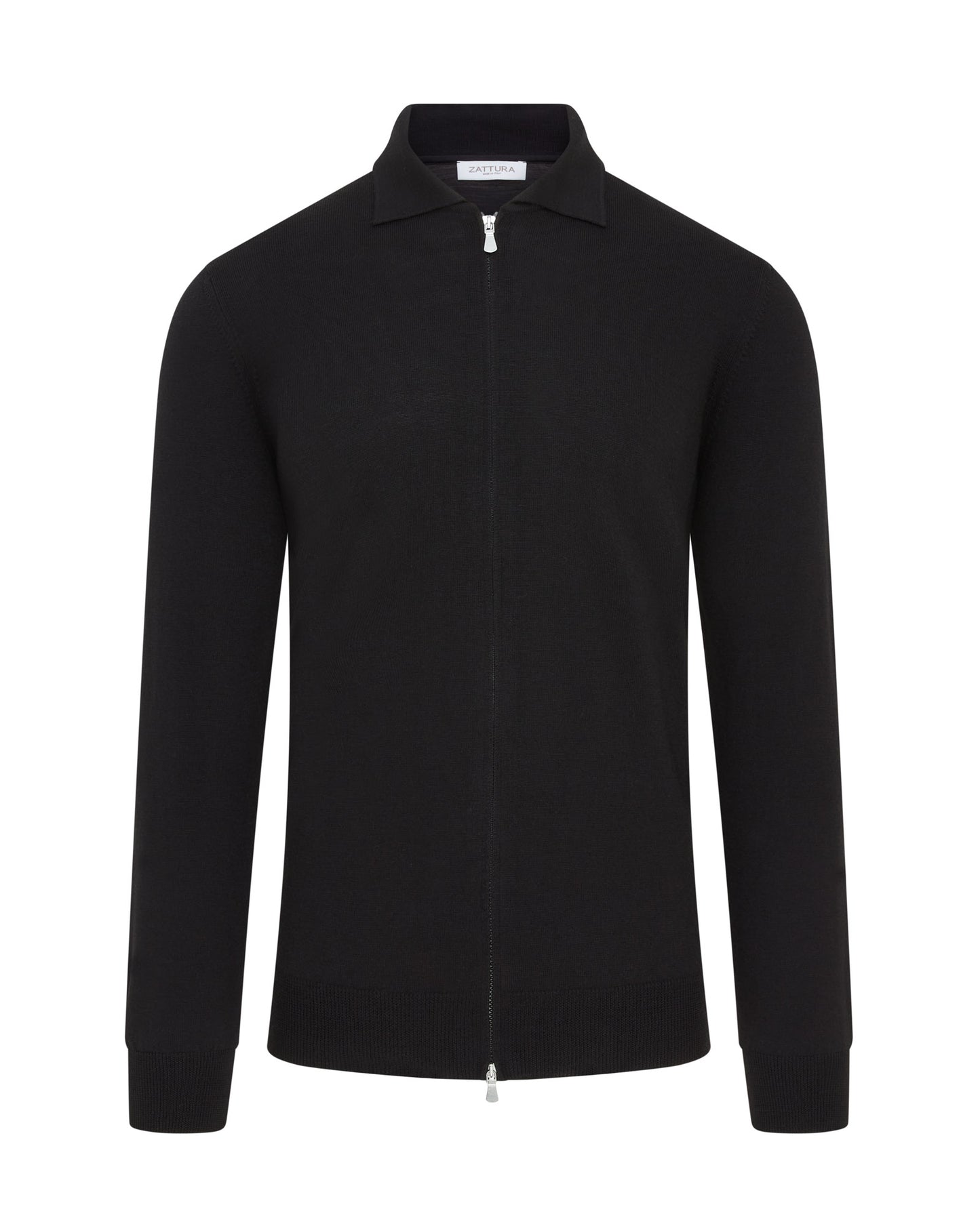 Zip Wool Overshirt (Black)