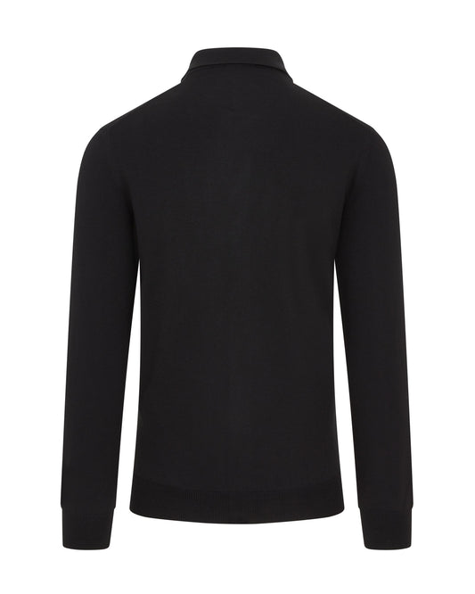 Zip Wool Overshirt (Black)