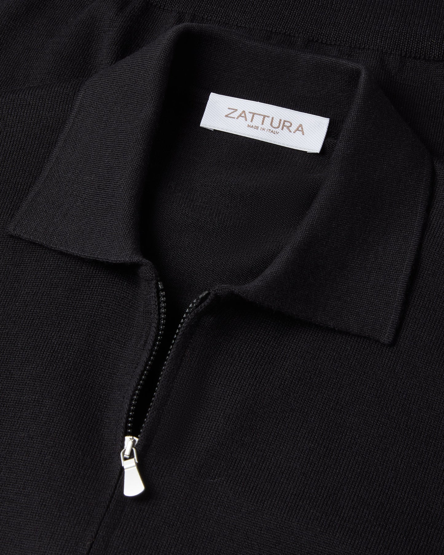 Zip Wool Overshirt (Black)