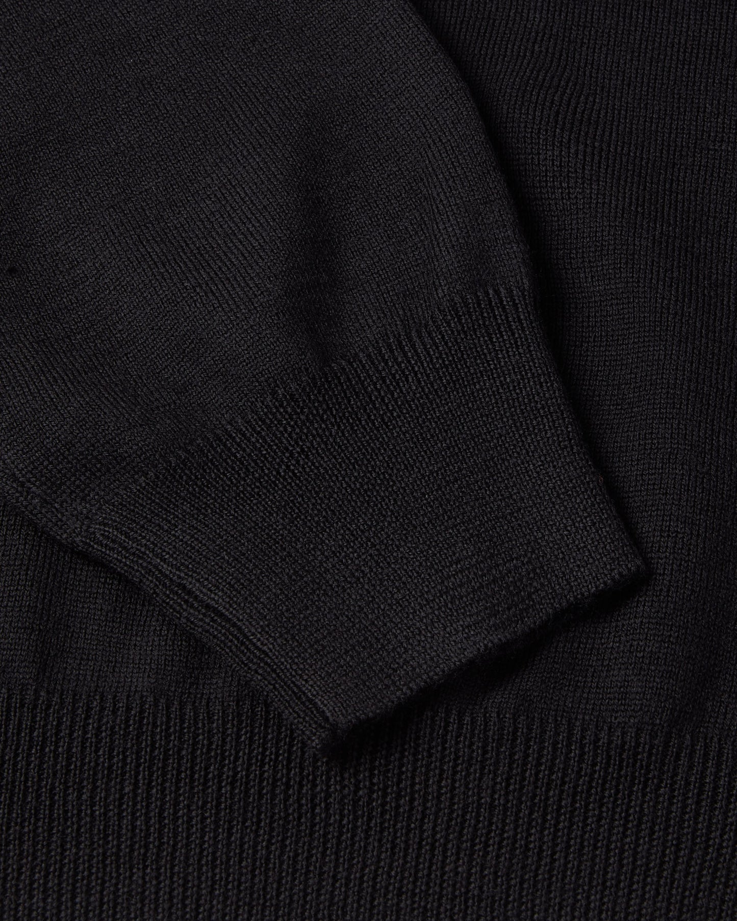 Zip Wool Overshirt (Black)
