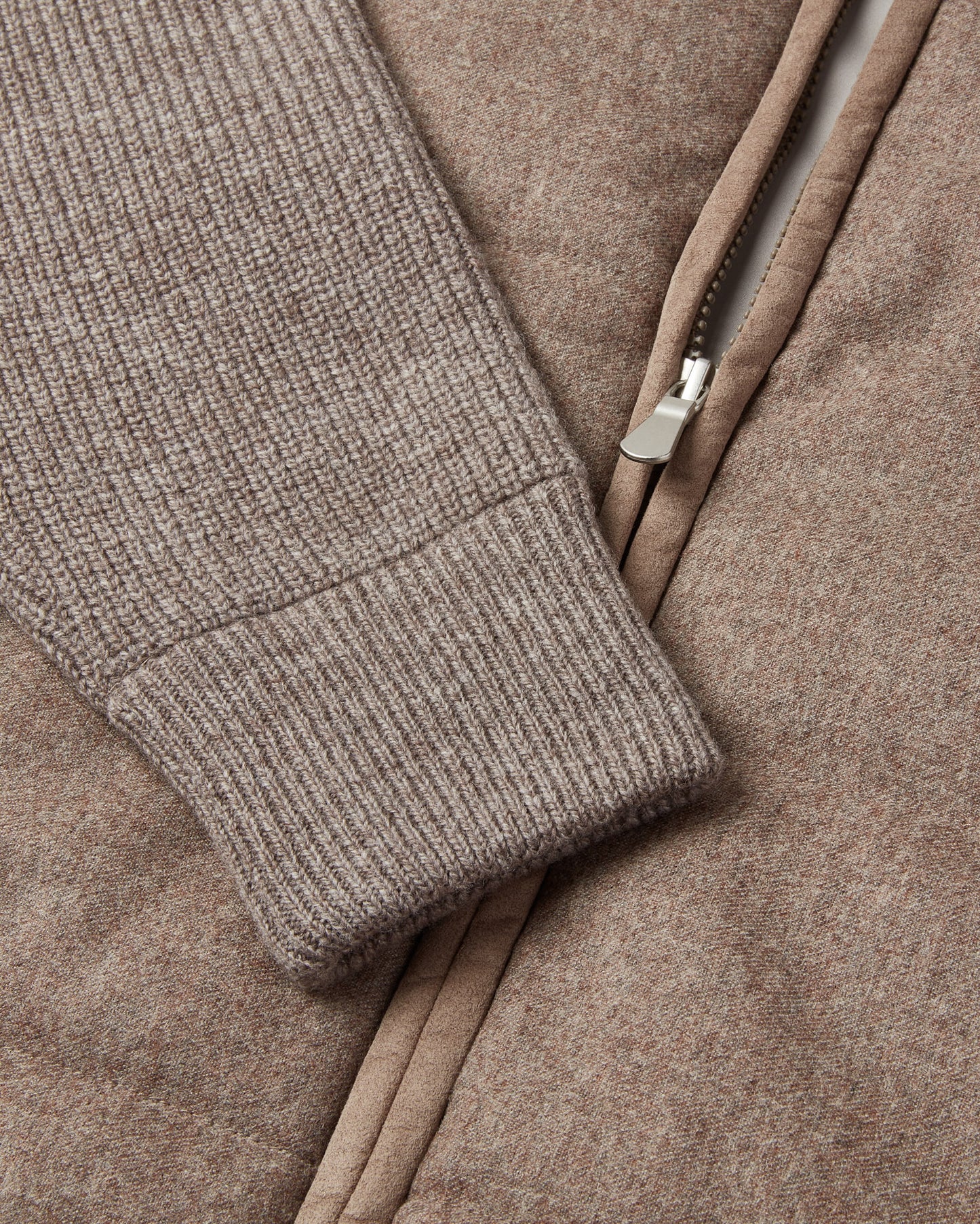 Performance Wool Hybrid Bomber Jacket (Beige)