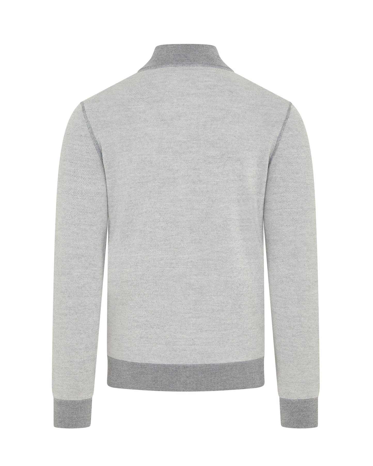 Full Zip Jacquard Knitted Cardigan (Grey)