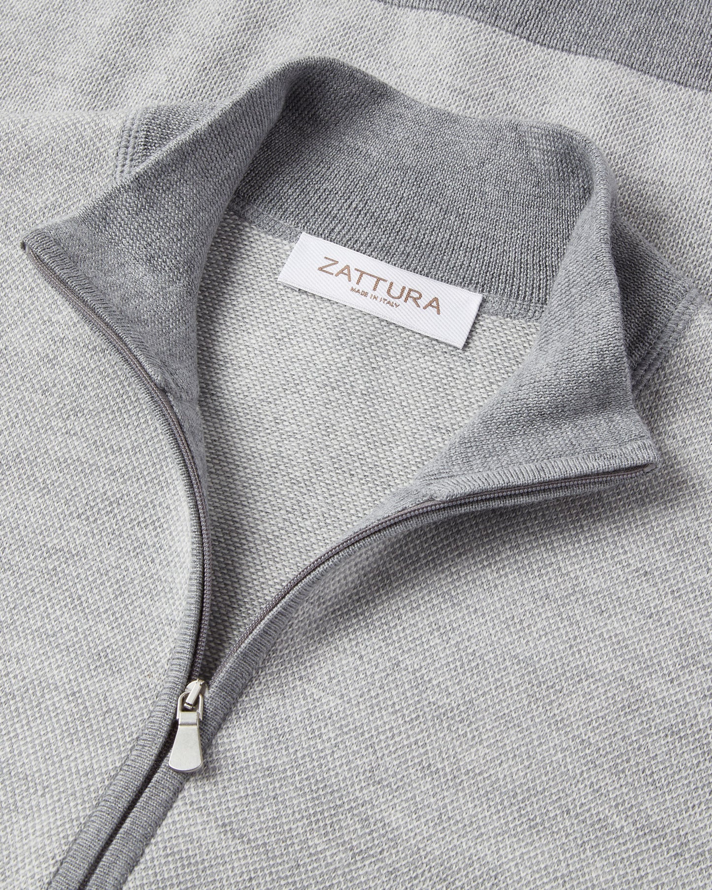 Full Zip Jacquard Knitted Cardigan (Grey)