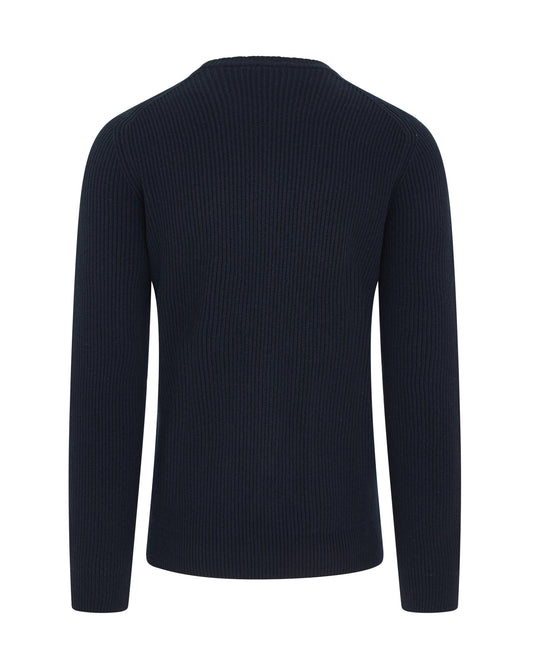 Chunky Rib Crew Neck Jumper (Navy)