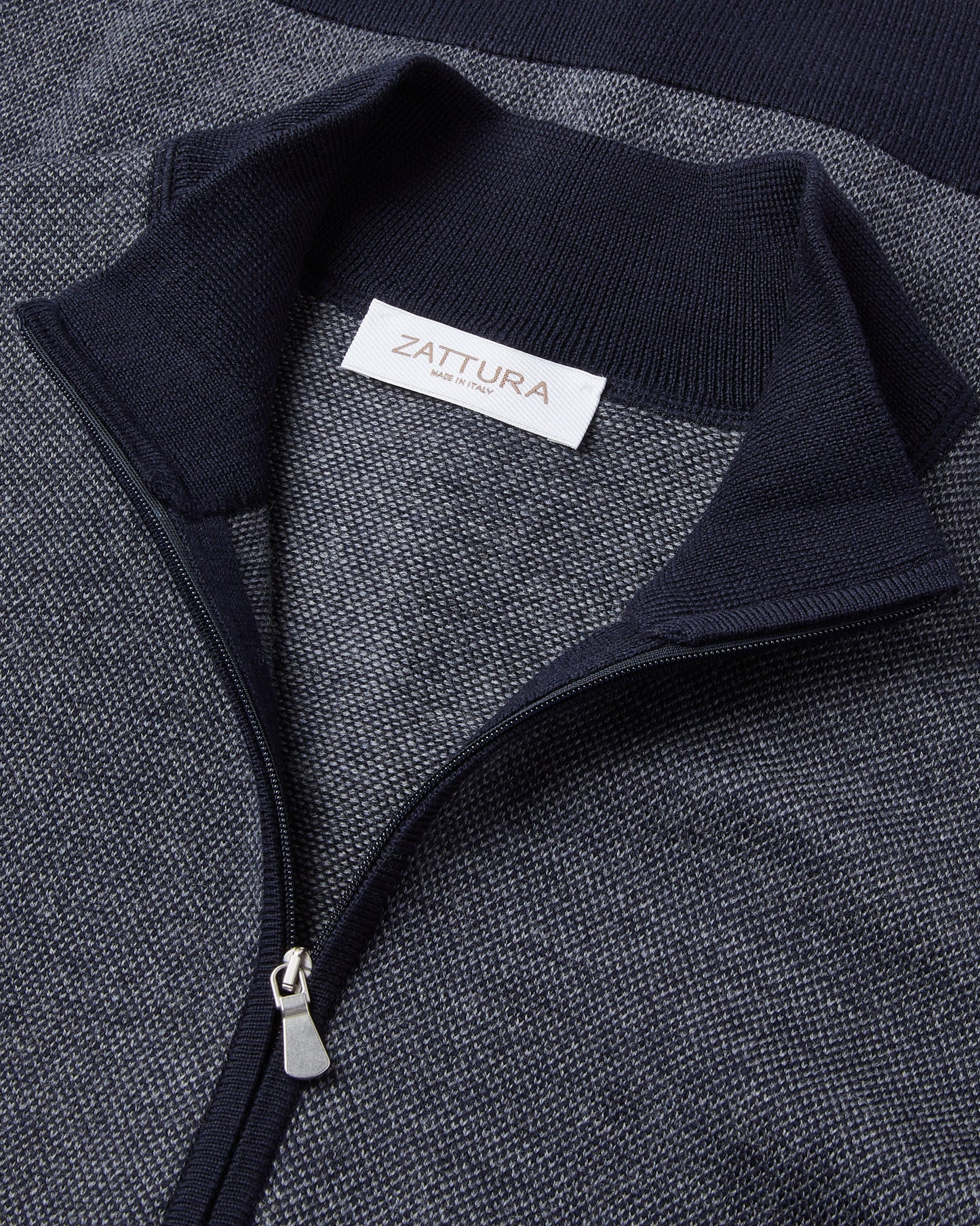 Full Zip Jacquard Knitted Cardigan (Navy)