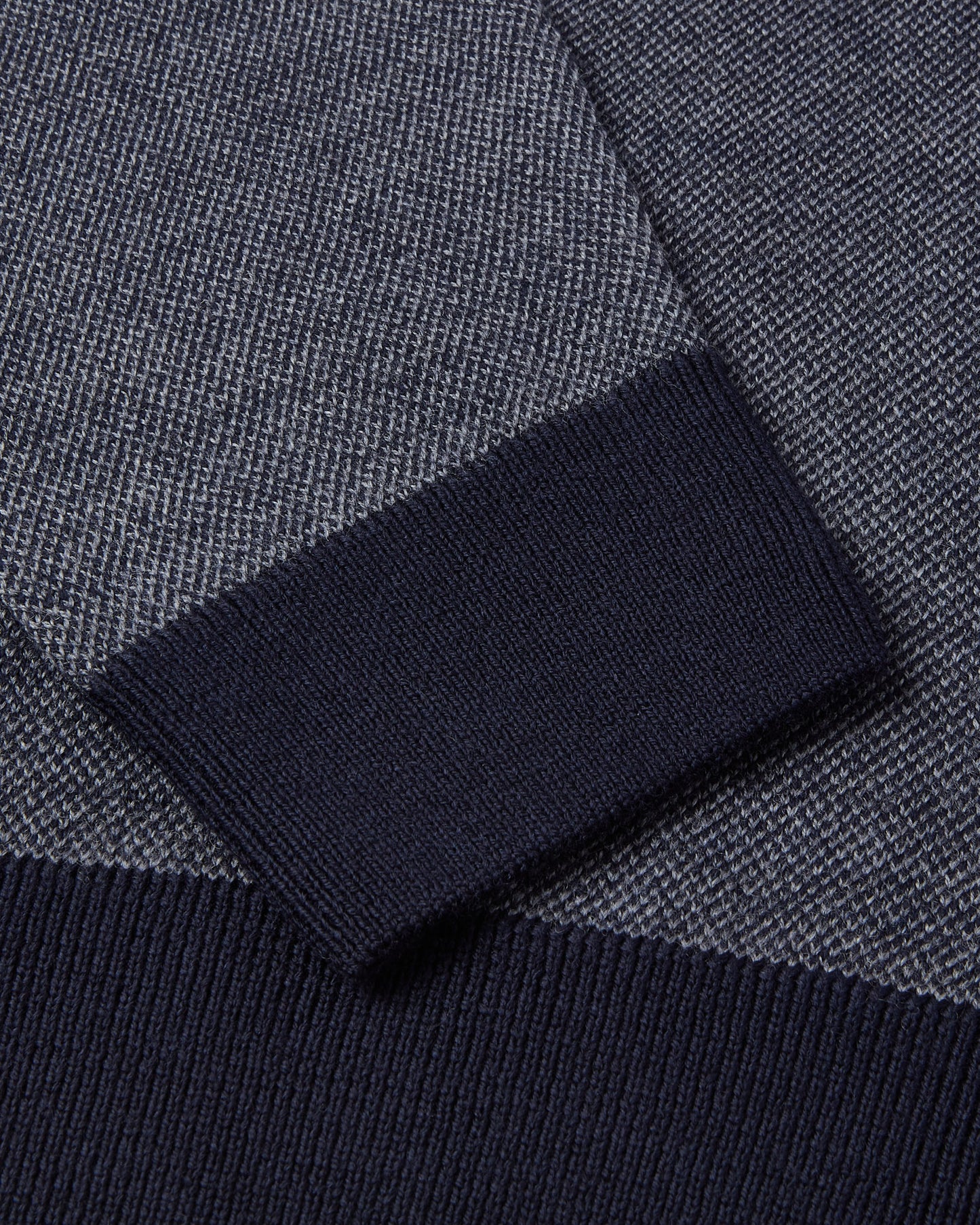 Full Zip Jacquard Knitted Cardigan (Navy)