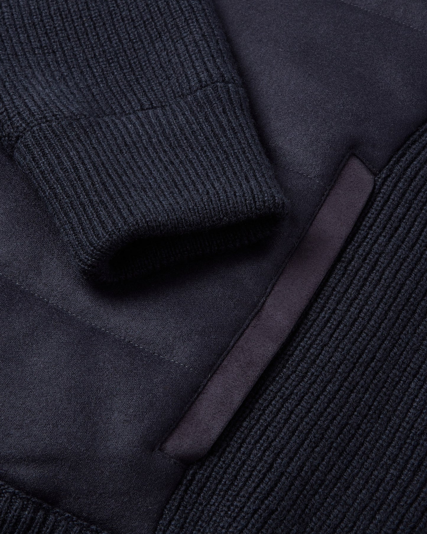 Performance Wool Hybrid Bomber Jacket (Navy)