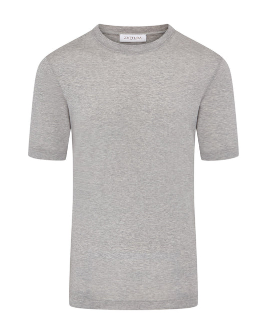 Zattura Mercerised Short Sleeve T-Shirt (Grey Marl)