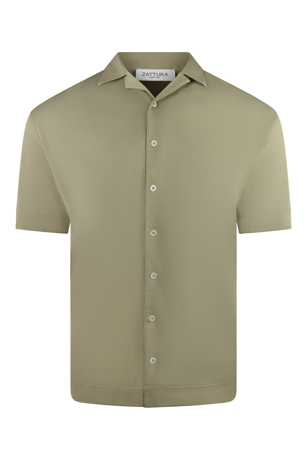 Zattura Relaxed Fit Short Sleeve Cuban Shirt (Khaki)