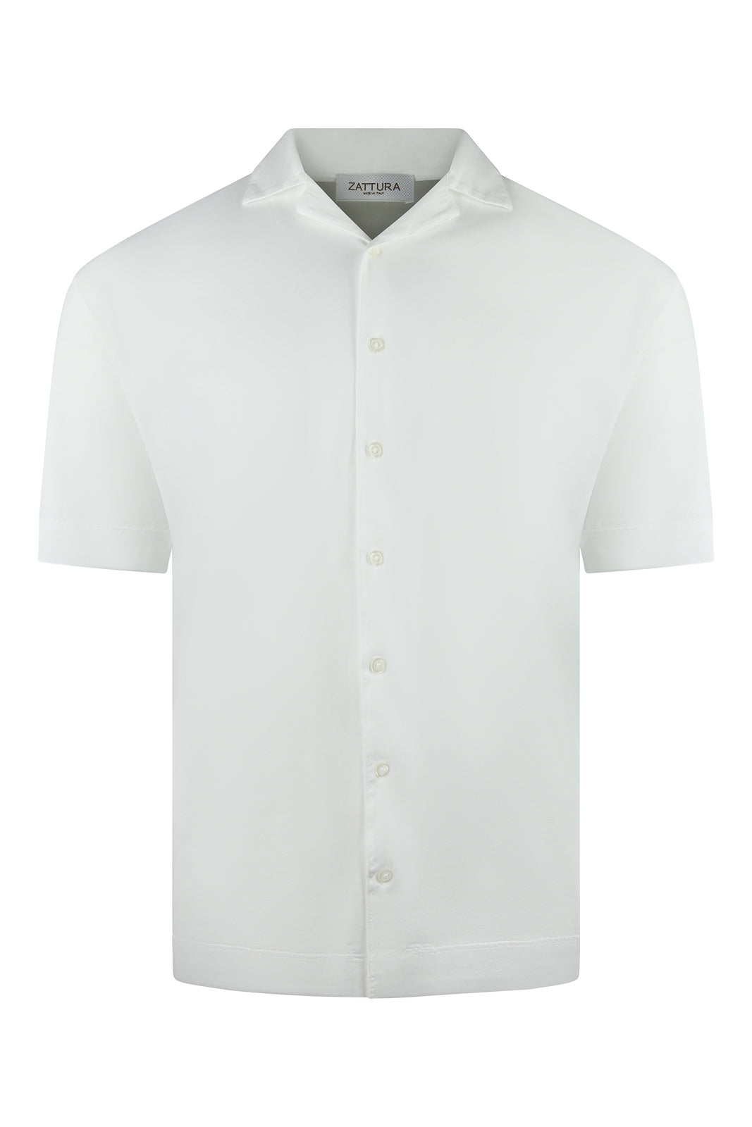 Zattura Relaxed Fit Short Sleeve Cuban Shirt (White)