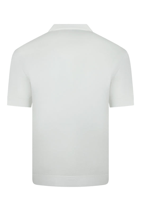 Zattura Relaxed Fit Short Sleeve Cuban Shirt (White)