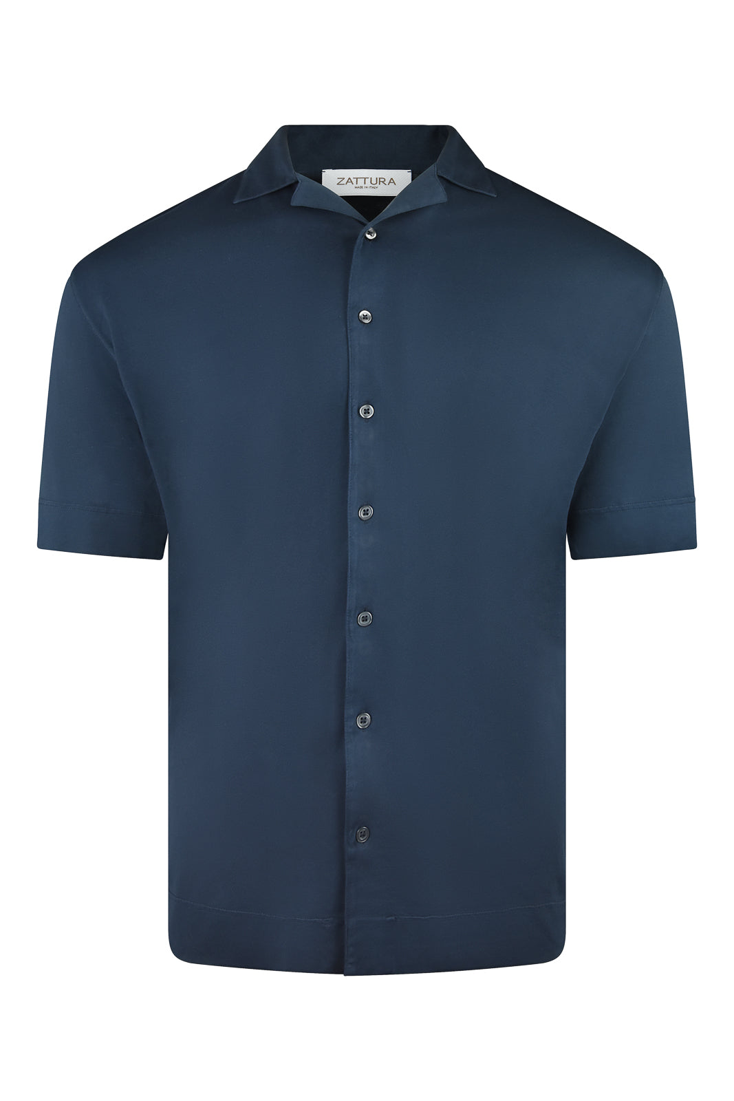 Zattura Relaxed Fit Short Sleeve Cuban Shirt (Navy)