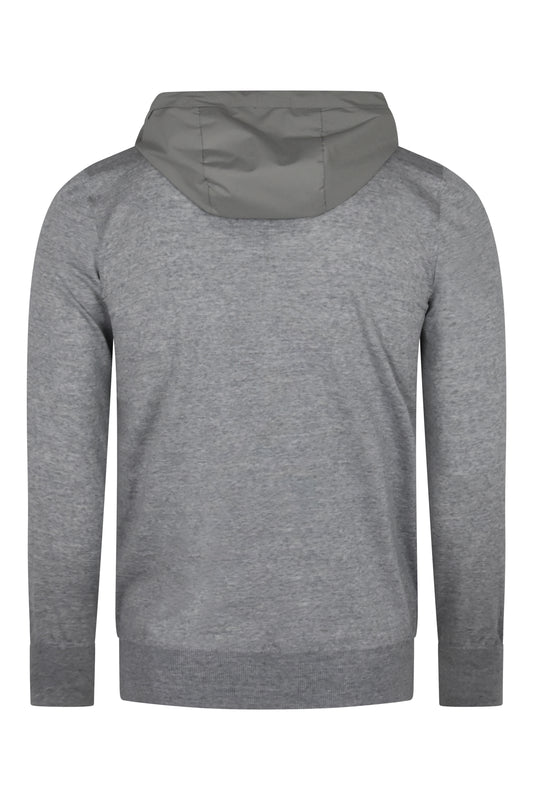 Zattura Tech Hybrid Zip Hooded Jacket (Light Grey)