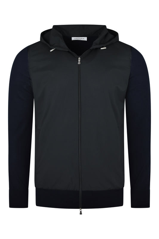 Zattura Tech Hybrid Zip Hooded Jacket (Navy)