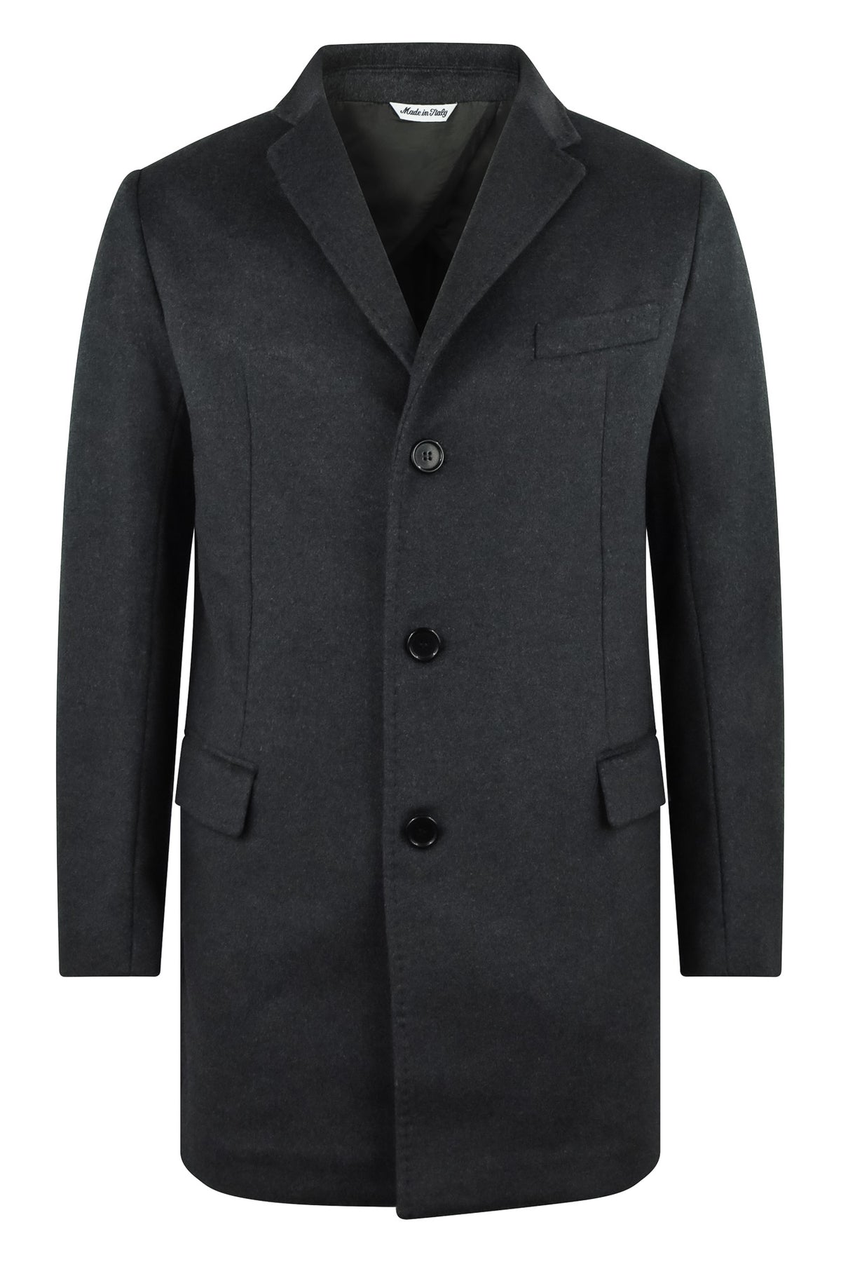 Zattura Wool & Cashmere Over Coat (Charcoal Grey)