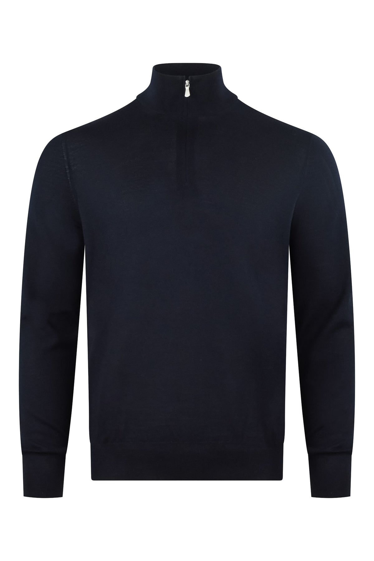 Zattura Superfine Loro Piana Merino Wool Quarter Zip Jumper (Navy)