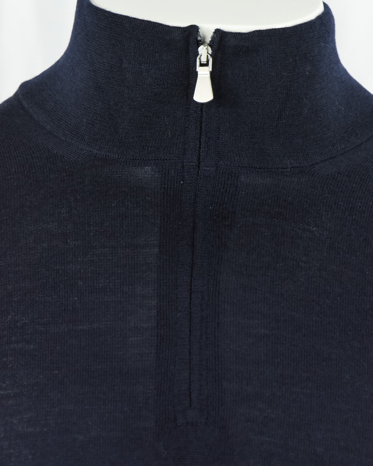 Zattura Superfine Loro Piana Merino Wool Quarter Zip Jumper (Navy)