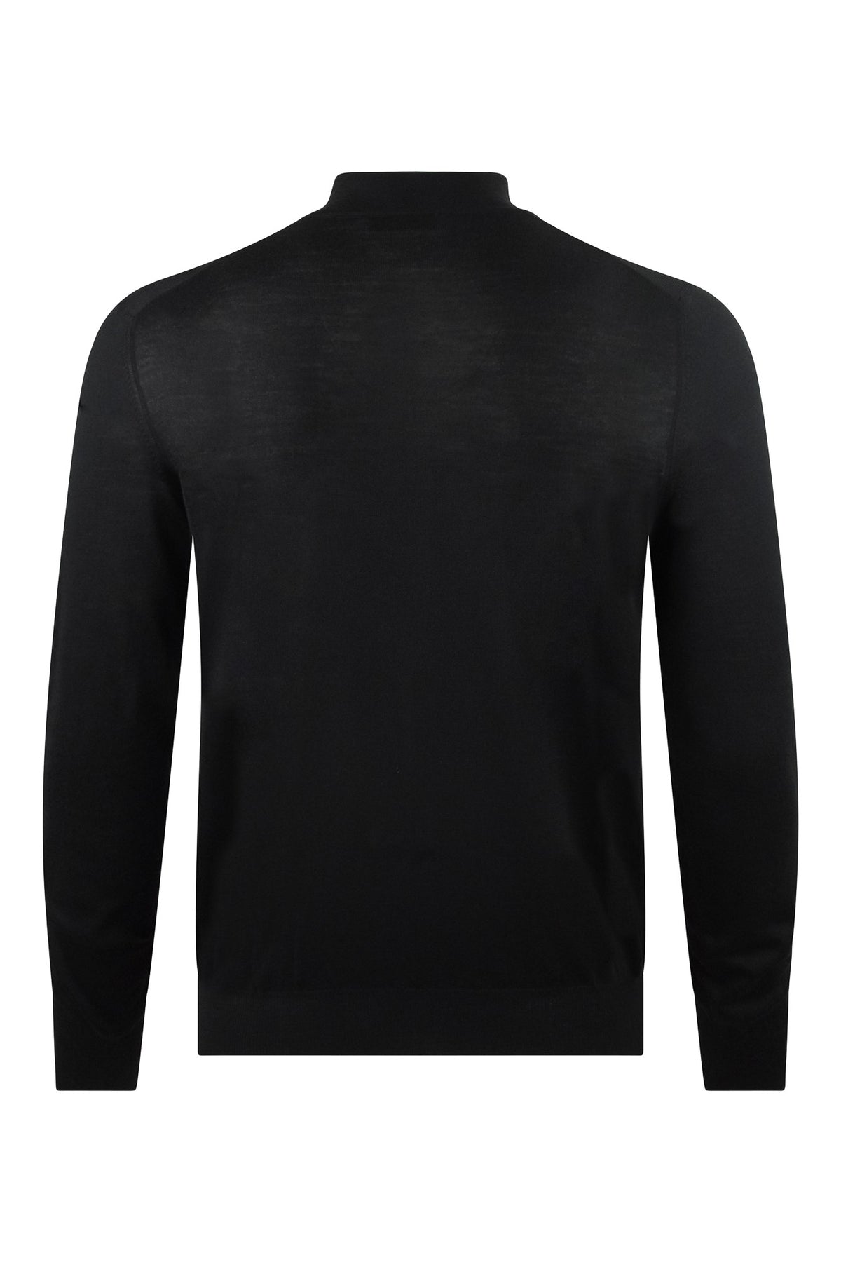 Zattura Superfine Loro Piana Merino Wool Quarter Zip Jumper (Black)