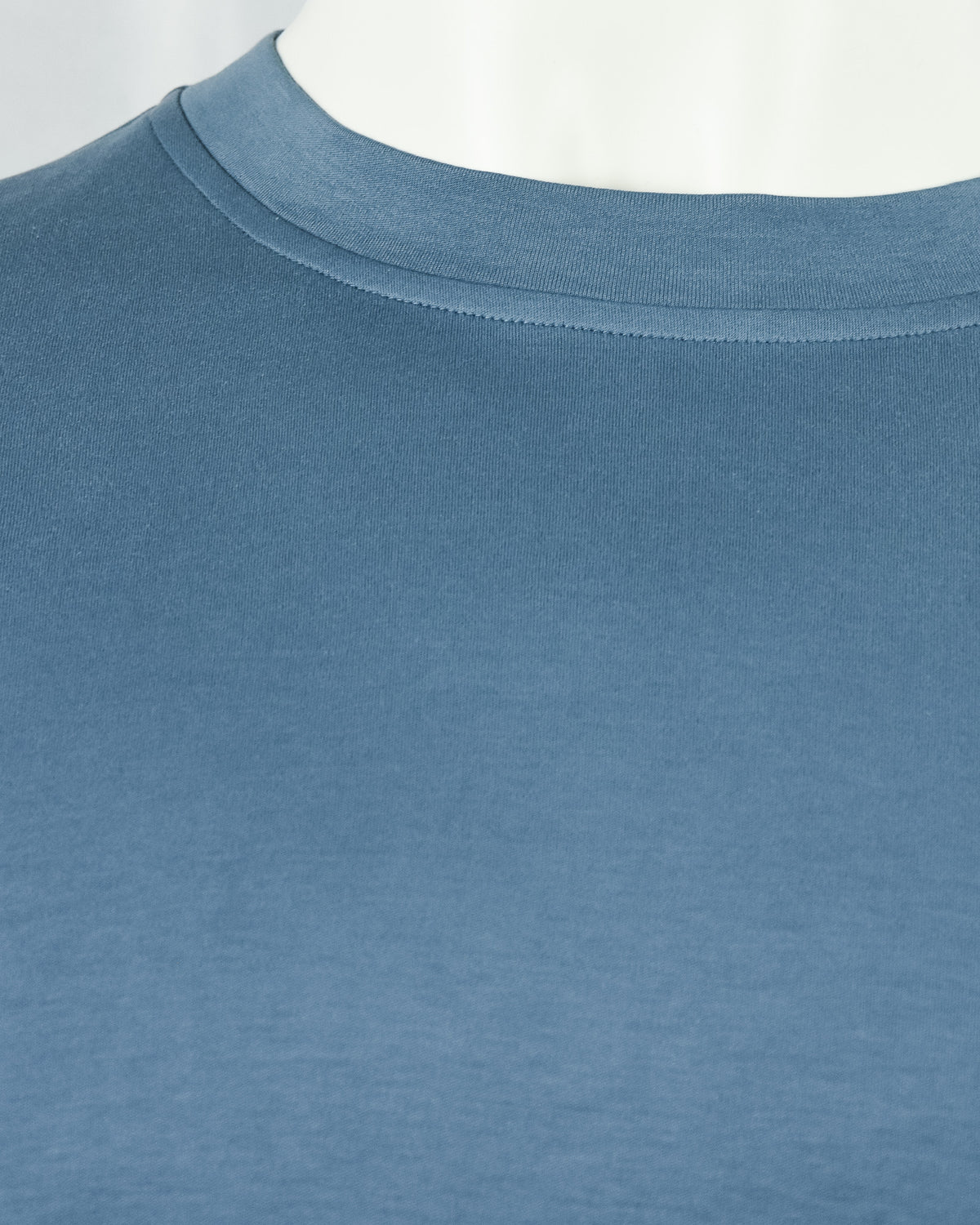 Zattura Supima Cotton Short Sleeve High Collar T-shirt (Sky Blue)