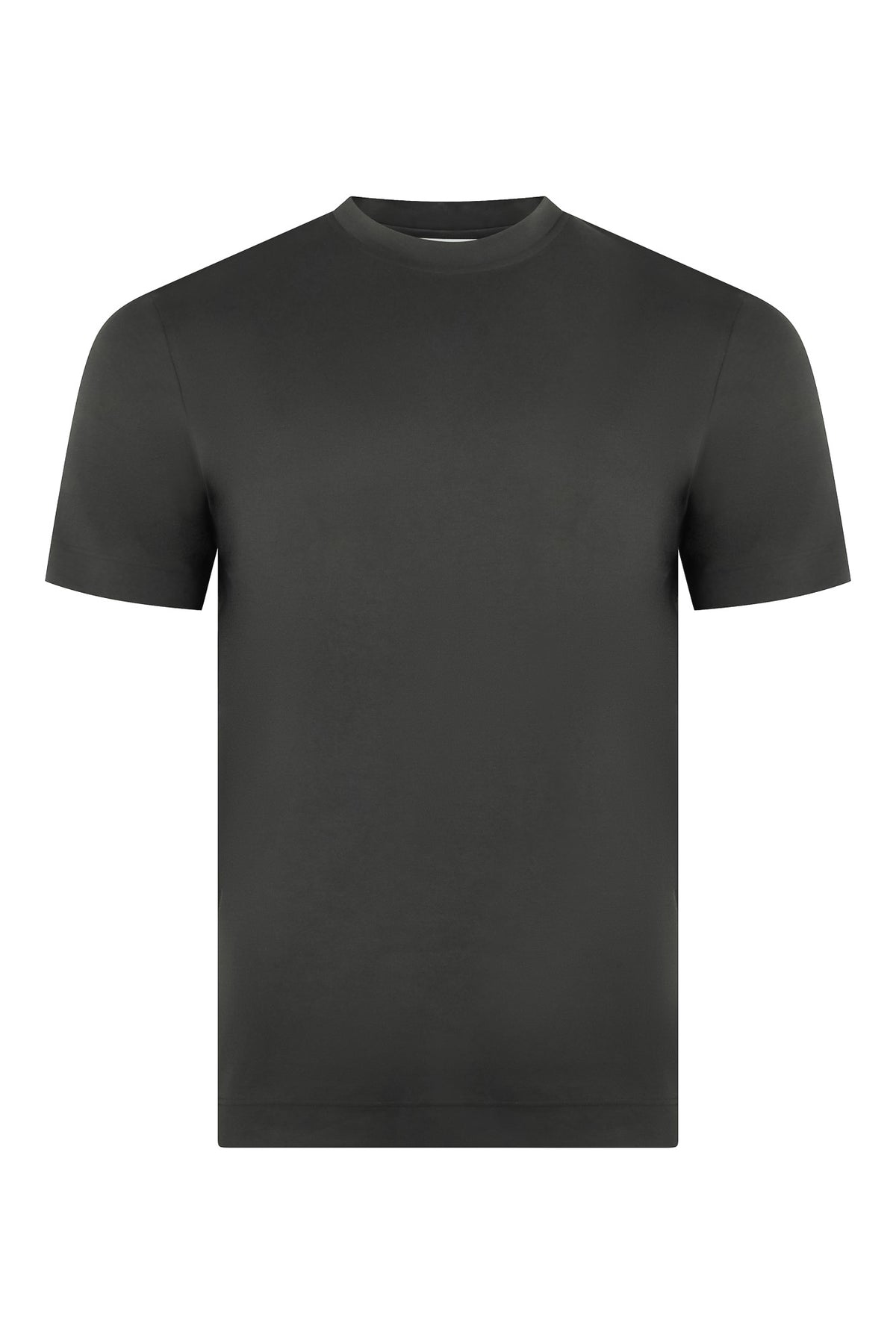 Zattura Supima Cotton Short Sleeve High Collar T-shirt (Dark Taupe)